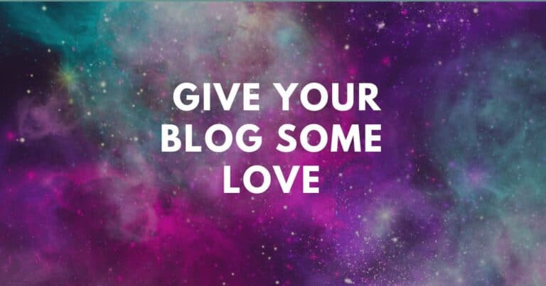 Give your blog some love - text on purple watercolor background