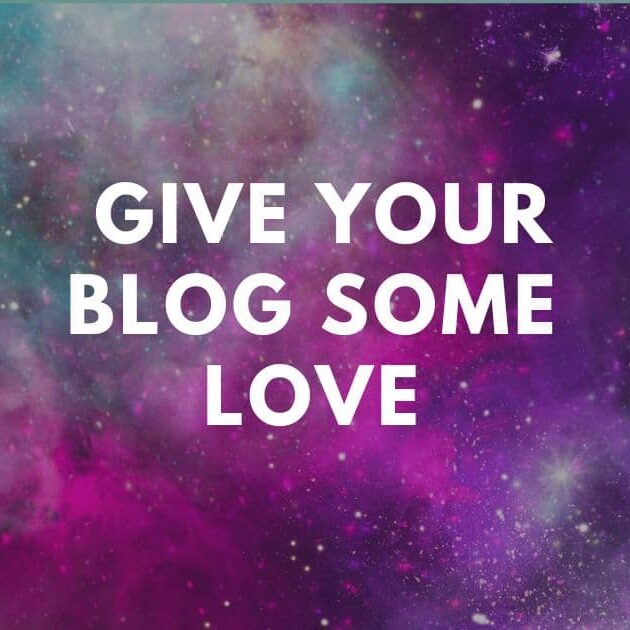 Give your blog some love - text on purple watercolor background